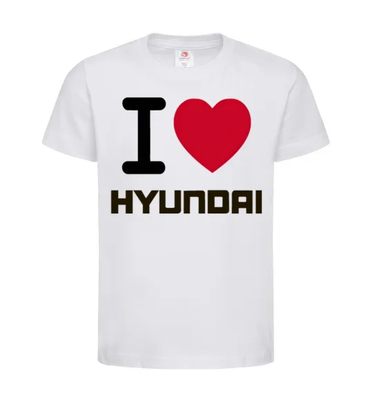 Дитяча футболка Love Hyundai Білий фото