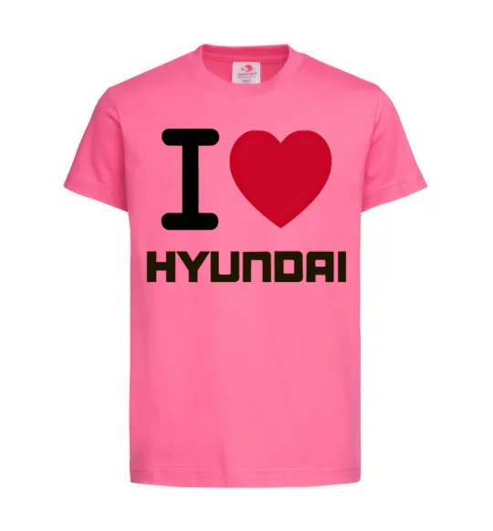 Дитяча футболка Love Hyundai Яскраво-рожевий фото