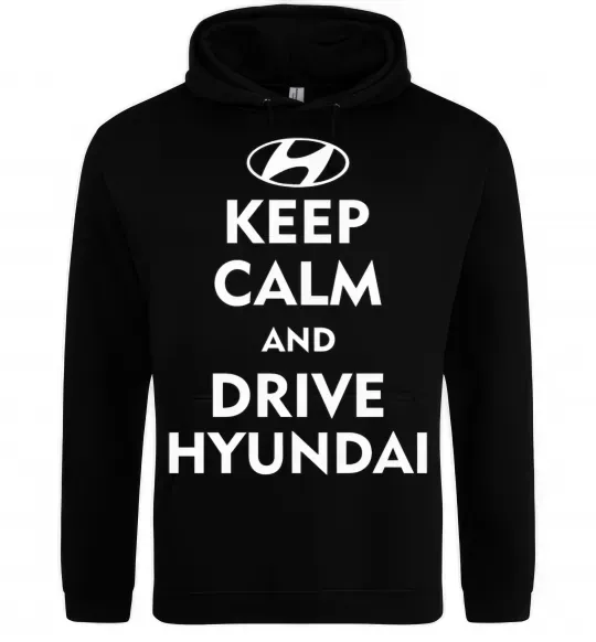 Мужская толстовка (худи) Love Hyundai Черный фото