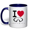 Чашка с цветной ручкой I Love Infiniti Глубокий темно-синий Чашка с цветной ручкой I Love Infiniti Глубокий темно-синий фото