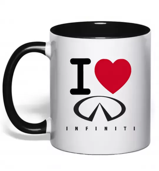Чашка с цветной ручкой I Love Infiniti Черный фото
