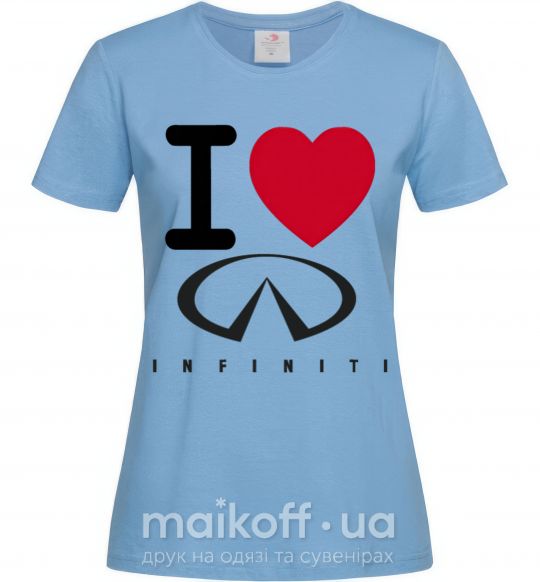 Жіноча футболка I Love Infiniti Блакитний фото