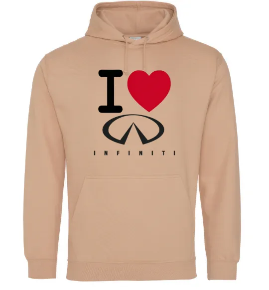 Чоловіча толстовка (худі) I Love Infiniti Пісочний фото
