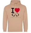 Чоловіча толстовка (худі) I Love Infiniti Пісочний фото
