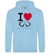 Мужская толстовка (худи) I Love Infiniti Голубой фото