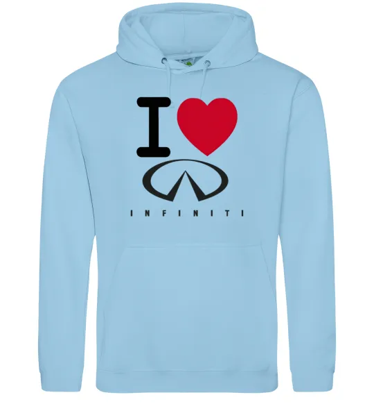 Женская толстовка (худи) I Love Infiniti Голубой фото