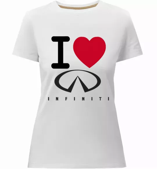 Женская премиум футболка I Love Infiniti Белый фото