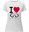 Женская премиум футболка I Love Infiniti Белый фото