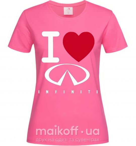 Жіноча футболка I Love Infiniti Яскраво-рожевий фото