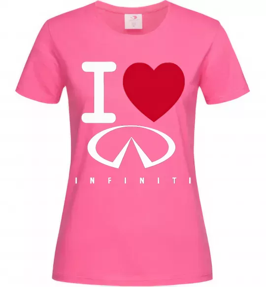 Жіноча футболка I Love Infiniti Яскраво-рожевий фото