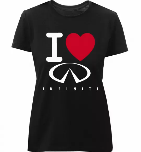 Женская премиум футболка I Love Infiniti Черный фото