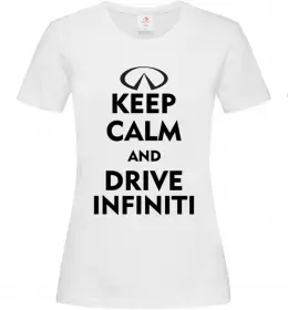 Женская футболка Infiniti logo та назва Белый фото