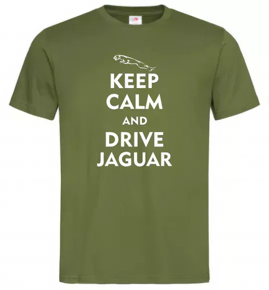 Чоловіча футболка Drive Jaguar Оливковий фото