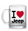 Чашка стеклянная I Love Jeep Прозрачный фото