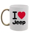 Чашка з кольоровою ручкою I Love Jeep Золото фото