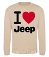 Світшот I Love Jeep Пісочний фото