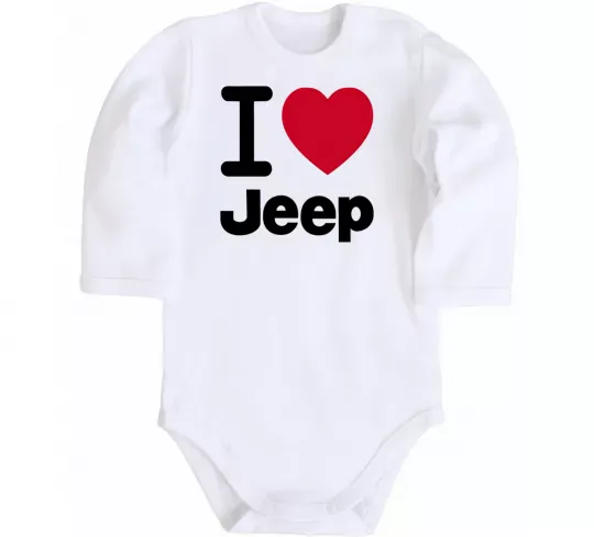 Дитячий бодік I Love Jeep Білий фото