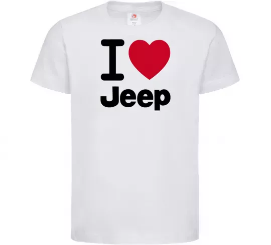 Детская футболка I Love Jeep Белый фото
