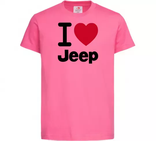 Детская футболка I Love Jeep Ярко-розовый фото