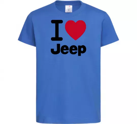 Детская футболка I Love Jeep Ярко-синий фото