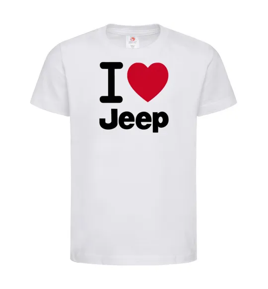 Детская футболка I Love Jeep Белый фото