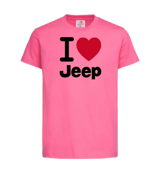 Детская футболка I Love Jeep Ярко-розовый фото
