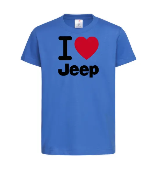 Детская футболка I Love Jeep Ярко-синий фото