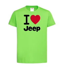 Детская футболка I Love Jeep Лаймовый фото