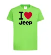 Детская футболка I Love Jeep Лаймовый фото