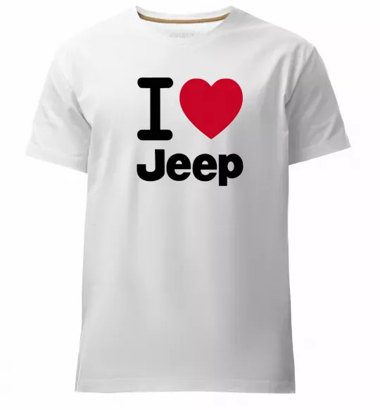 Чоловіча преміум футболка I Love Jeep Білий фото