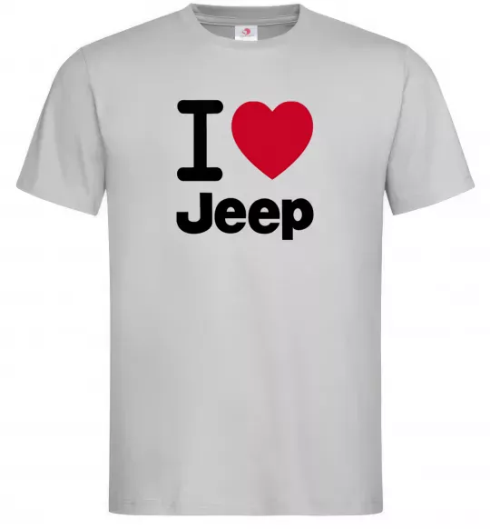 Мужская футболка I Love Jeep Серый фото