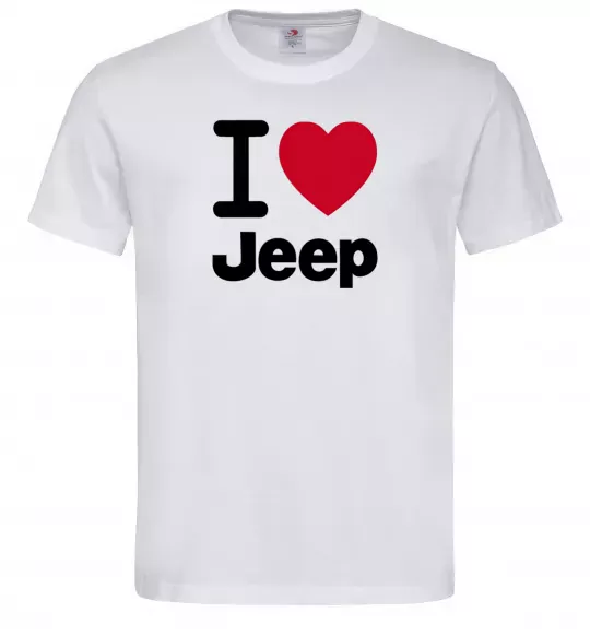 Мужская футболка I Love Jeep Белый фото