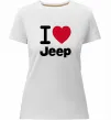 Женская премиум футболка I Love Jeep Белый фото