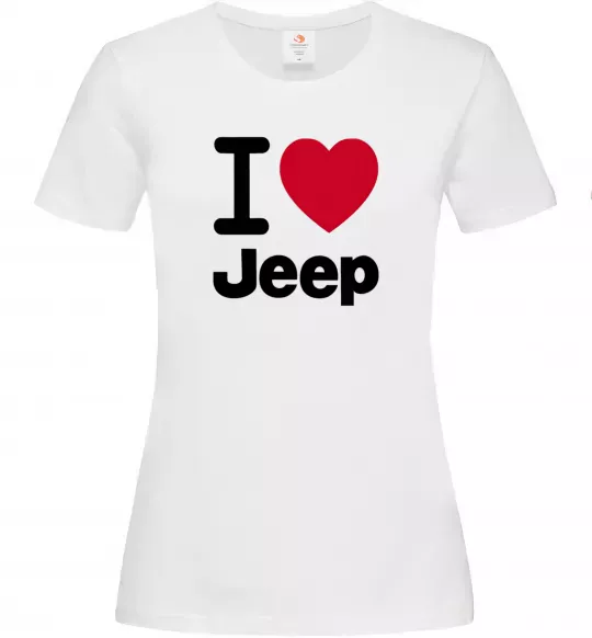 Жіноча футболка I Love Jeep Білий фото