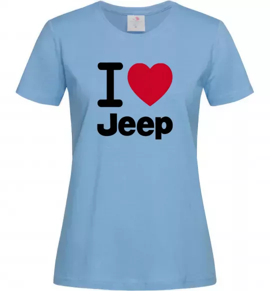 Жіноча футболка I Love Jeep Блакитний фото