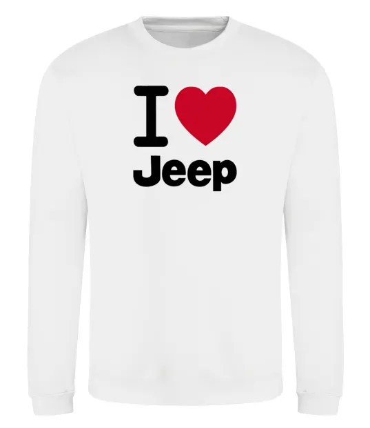 Світшот I Love Jeep Білий фото