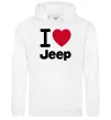 Женская толстовка (худи) I Love Jeep Белый Женская толстовка (худи) I Love Jeep Белый фото