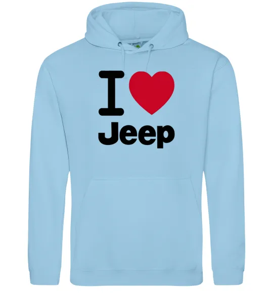 Женская толстовка (худи) I Love Jeep Голубой фото