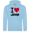 Женская толстовка (худи) I Love Jeep Голубой Женская толстовка (худи) I Love Jeep Голубой фото
