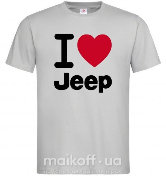 Мужская футболка I Love Jeep Серый фото