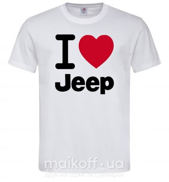 Мужская футболка I Love Jeep Белый фото