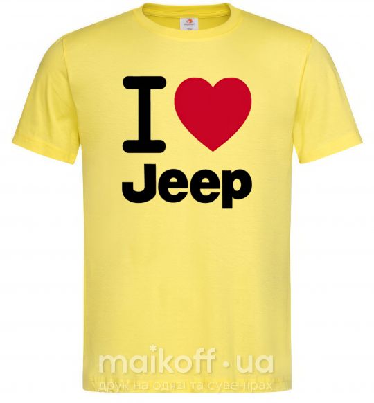 Мужская футболка I Love Jeep Лимонный фото