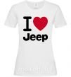 Жіноча футболка I Love Jeep Білий фото