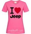 Жіноча футболка I Love Jeep Яскраво-рожевий фото