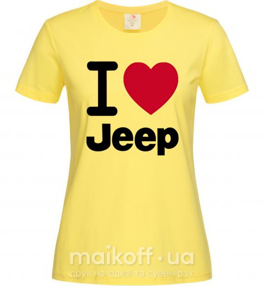 Женская футболка I Love Jeep Лимонный фото