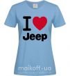 Жіноча футболка I Love Jeep Блакитний фото