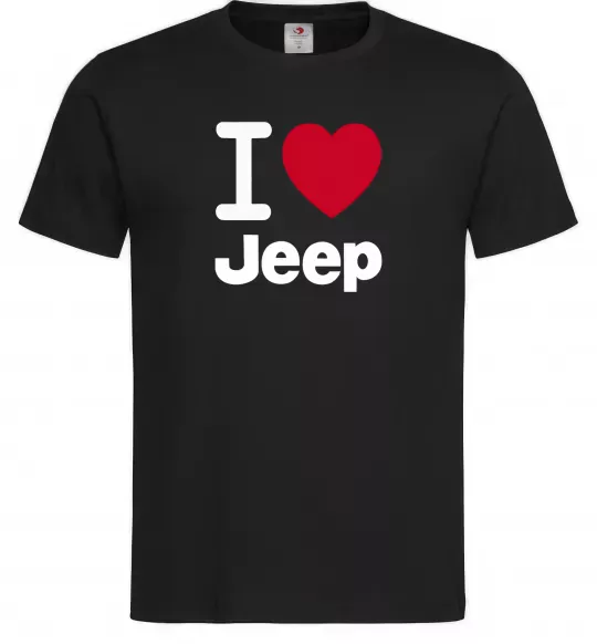 Мужская футболка I Love Jeep Черный фото