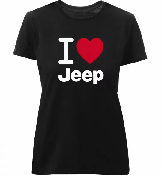 Женская премиум футболка I Love Jeep Черный фото