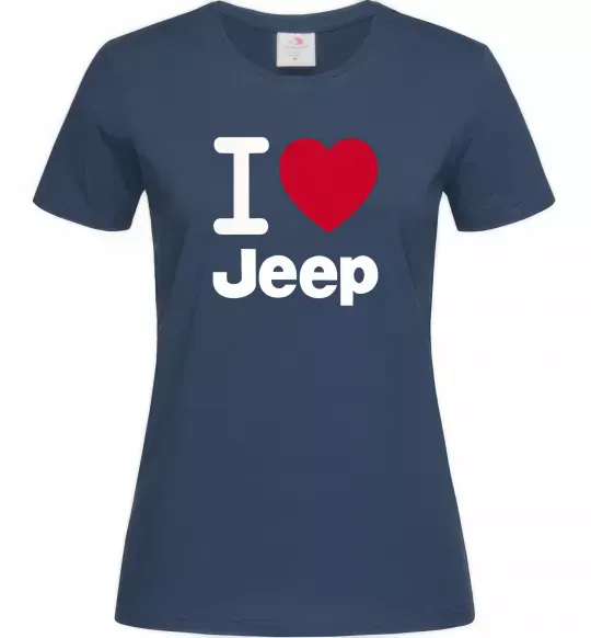 Жіноча футболка I Love Jeep Темно-синій фото