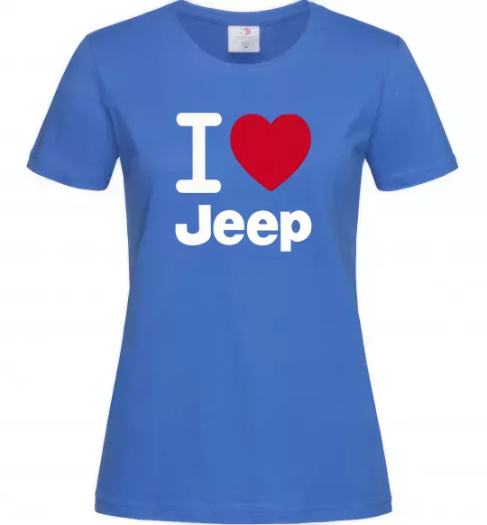 Жіноча футболка I Love Jeep Яскраво-синій фото